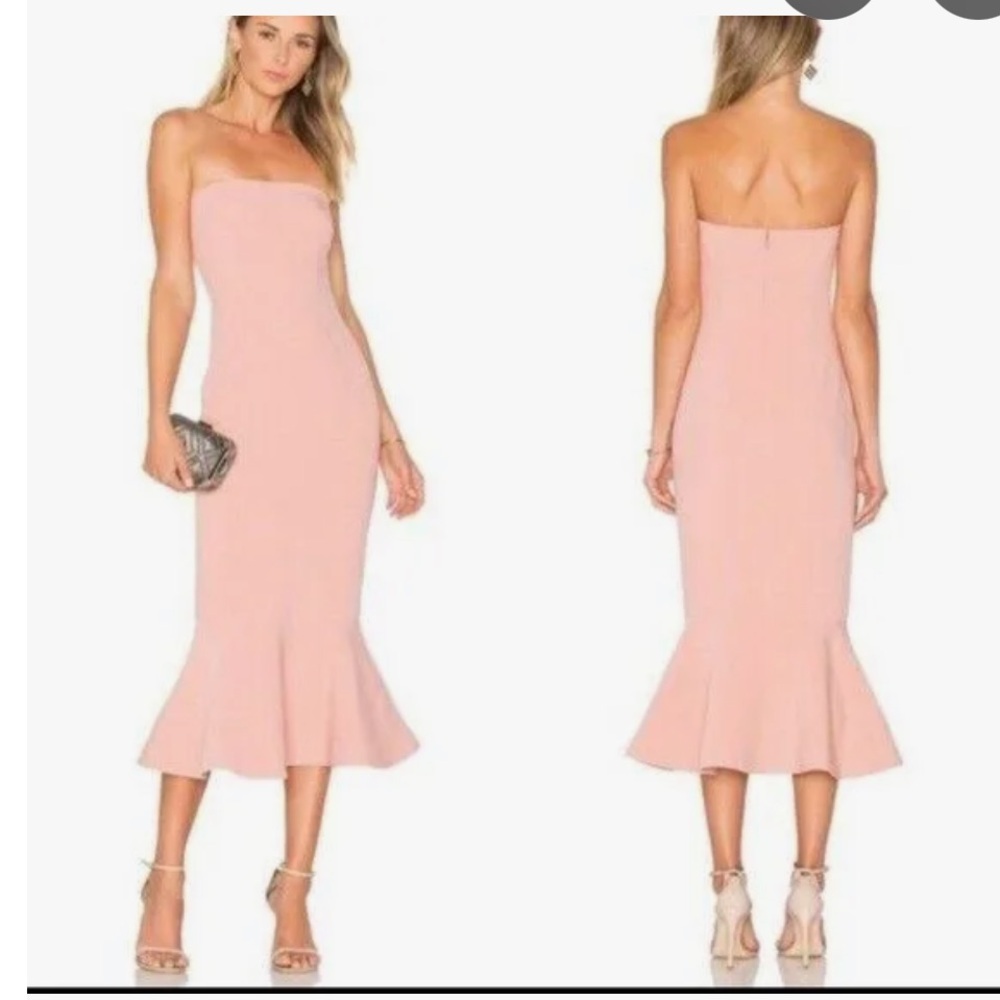 Cinq a Sept Blush Midi Cocktail Dress